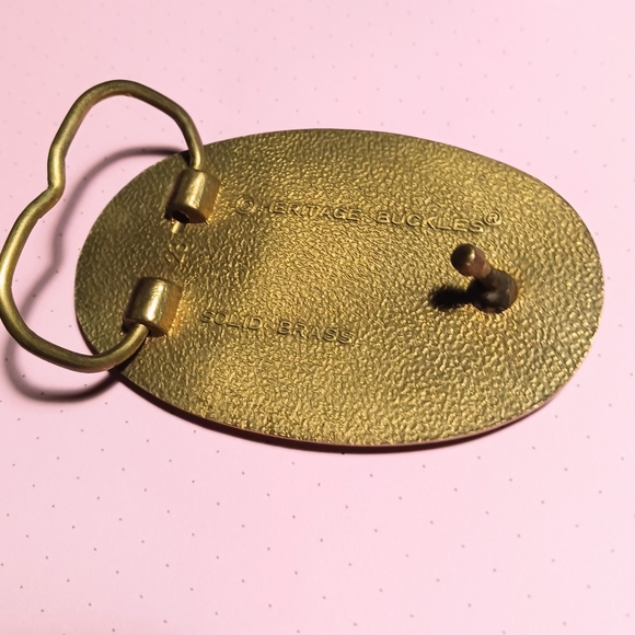 RARE! Mason Solid Brass Belt Buckle by Heritage Buckles Mason Freeman - Picture 2 of 3